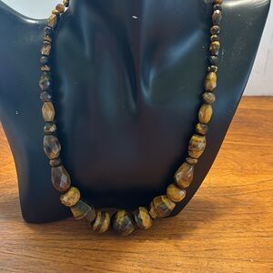 Mine Finds by Jay King faceted multi-shape graduated bead tiger’s eye necklace